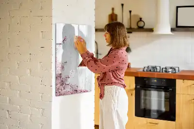 Lavagna magnetica cancellabile a secco decorazione con fiori su legno