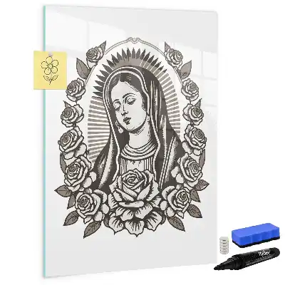 Lavagna magnetica cancellabile a secco con immagine di Nostra Signora di Guadalupe