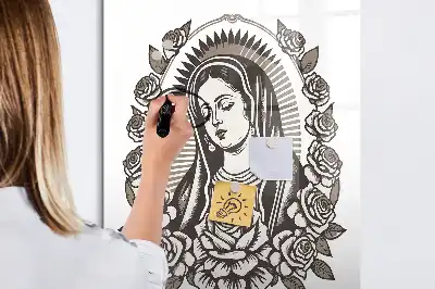 Lavagna magnetica cancellabile a secco con immagine di Nostra Signora di Guadalupe