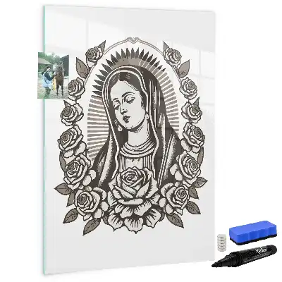 Lavagna magnetica cancellabile a secco con immagine di Nostra Signora di Guadalupe