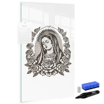 Lavagna magnetica cancellabile a secco con immagine di Nostra Signora di Guadalupe
