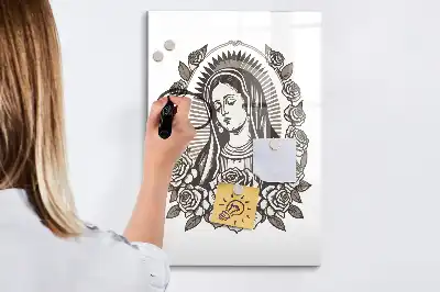 Lavagna magnetica cancellabile a secco con immagine di Nostra Signora di Guadalupe
