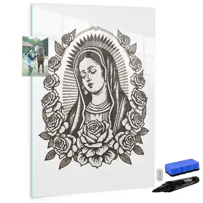 Lavagna magnetica cancellabile a secco con immagine di Nostra Signora di Guadalupe