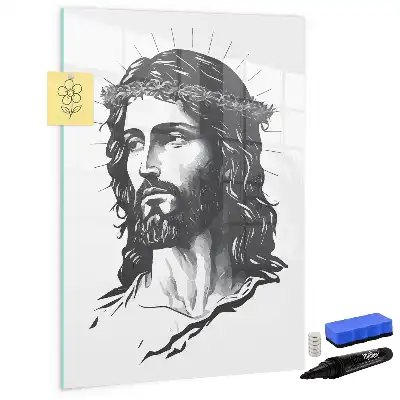 Lavagna magnetica cancellabile a secco con immagine di Gesù Cristo