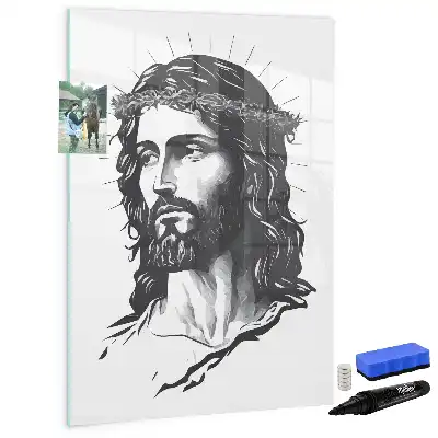 Lavagna magnetica cancellabile a secco con immagine di Gesù Cristo