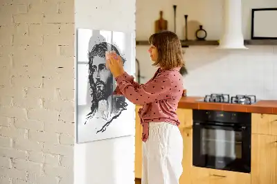 Lavagna magnetica cancellabile a secco con immagine di Gesù Cristo