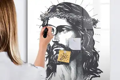 Lavagna magnetica cancellabile a secco con immagine di Gesù Cristo
