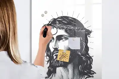 Lavagna magnetica cancellabile a secco con immagine di Gesù Cristo