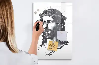 Lavagna magnetica cancellabile a secco con immagine di Gesù Cristo