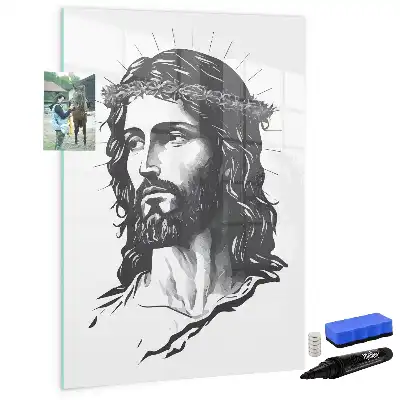 Lavagna magnetica cancellabile a secco con immagine di Gesù Cristo