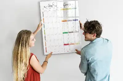 Lavagna magnetica cancellabile a secco con layout per menù settimanale