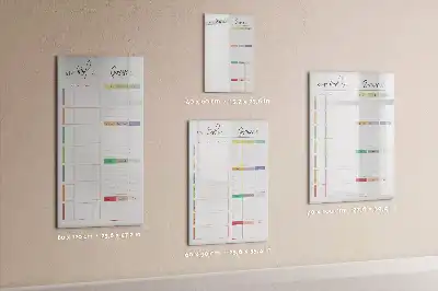 Lavagna magnetica cancellabile a secco con layout per menù settimanale