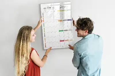Lavagna magnetica cancellabile a secco con layout per menù settimanale