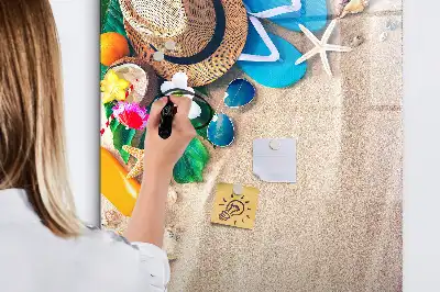 Lavagna magnetica cancellabile a secco motivo spiaggia sabbiosa