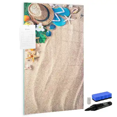 Lavagna magnetica cancellabile a secco motivo spiaggia sabbiosa