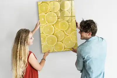 Lavagna magnetica cancellabile a secco motivo fette di limone