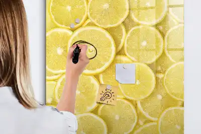 Lavagna magnetica cancellabile a secco motivo fette di limone