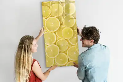 Lavagna magnetica cancellabile a secco motivo fette di limone