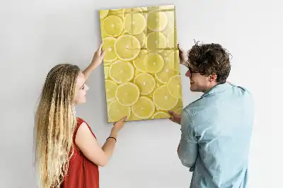 Lavagna magnetica cancellabile a secco motivo fette di limone
