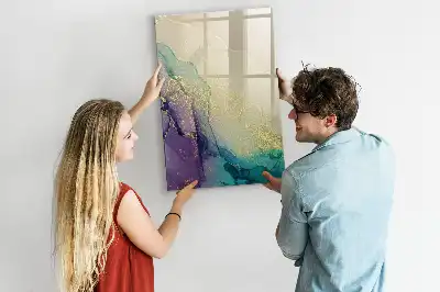 Lavagna magnetica cancellabile a secco motivo marmo colorato