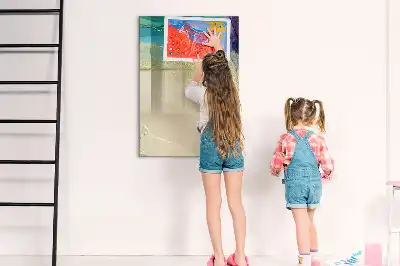Lavagna magnetica cancellabile a secco con design in marmo colorato