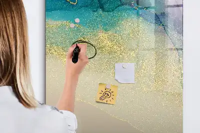 Lavagna magnetica cancellabile a secco con design in marmo colorato