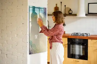 Lavagna magnetica cancellabile a secco con design in marmo colorato