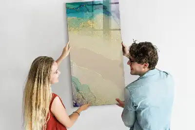 Lavagna magnetica cancellabile a secco con design in marmo colorato