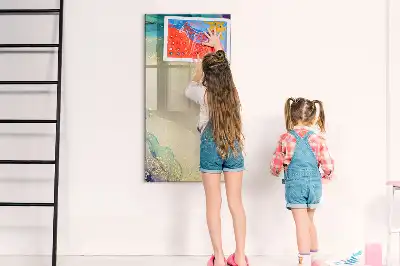 Lavagna magnetica cancellabile a secco con design in marmo colorato