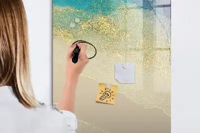 Lavagna magnetica cancellabile a secco con design in marmo colorato