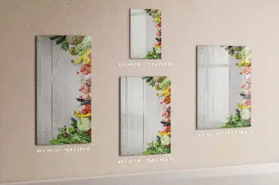 Lavagna magnetica cancellabile a secco decorazione con verdure su legno