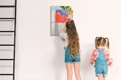 Lavagna magnetica cancellabile a secco decorazione con verdure su legno