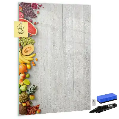 Lavagna magnetica cancellabile a secco con stampa di verdure su legno