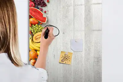 Lavagna magnetica cancellabile a secco con stampa di verdure su legno