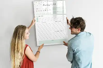 Lavagna magnetica cancellabile a secco con design per programma giornaliero
