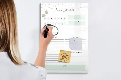 Lavagna magnetica cancellabile a secco con design per programma giornaliero