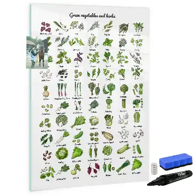 Lavagna magnetica cancellabile a secco Verdure verdi
