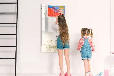 Lavagna magnetica cancellabile a secco con stampa artistica di astrazione dorata di verdure