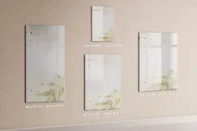 Lavagna magnetica cancellabile a secco con stampa artistica di astrazione dorata di verdure