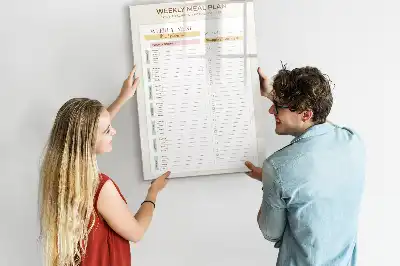 Lavagna magnetica cancellabile a secco menu settimanale