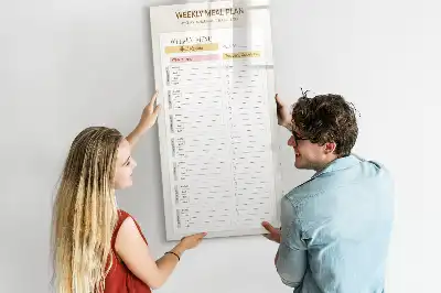 Lavagna magnetica cancellabile a secco menu settimanale
