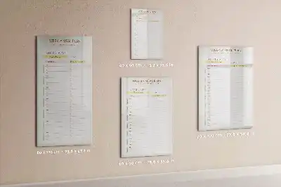 Lavagna magnetica cancellabile a secco menu settimanale