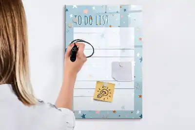 Lavagna magnetica cancellabile a secco con design lista delle cose da fare