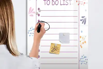 Lavagna magnetica cancellabile a secco con lista delle cose da fare
