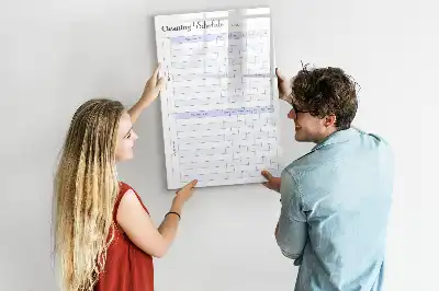 Lavagna magnetica cancellabile a secco per programma delle pulizie