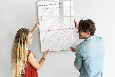 Lavagna magnetica cancellabile a secco lista delle responsabilità