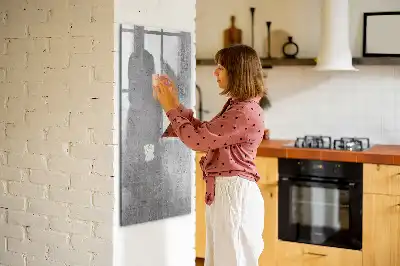 Lavagna magnetica cancellabile a secco color cemento chiaro