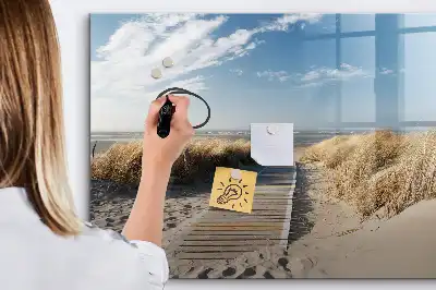 Lavagna magnetica per disegnare con motivo vista sulla spiaggia