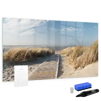 Lavagna magnetica per disegnare con motivo vista sulla spiaggia