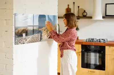 Lavagna magnetica per disegnare con motivo vista sulla spiaggia